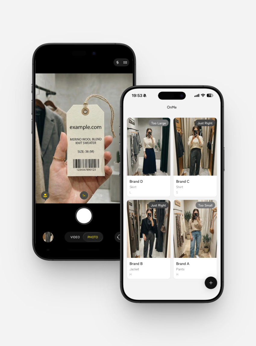 OnMe app screenshots